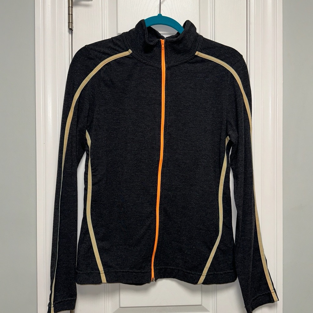 BCG - Black Lightweight Full-Zip Jacket with Orange Zipper - Medium